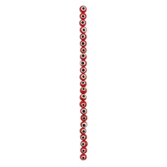 12 Pack: Lampwork Glass Round Evil Eye Beads